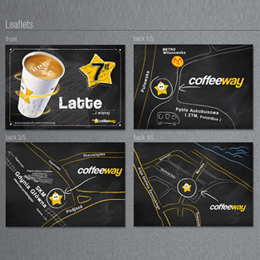 CoffeeWay - projekt i druk - ulotki, karty rabatowe, perforowane kupony zniżkowe